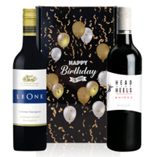 Buy & Send Leone Cab Sauv & Head Over Heels Shiraz Red Wine Happy Birthday Wine Duo Gift Box (2x75cl)